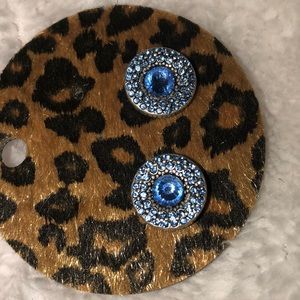 Blue diamond(foe diamond) sterling silver earrings
